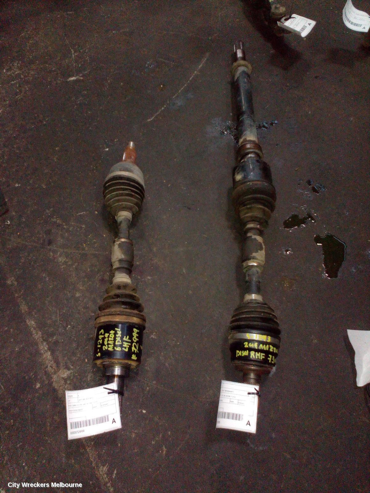MAZDA 6 LEFT DRIVESHAFT, DIESEL TURBO, 2.2, R2, GH, 02/2008 - 11/2012