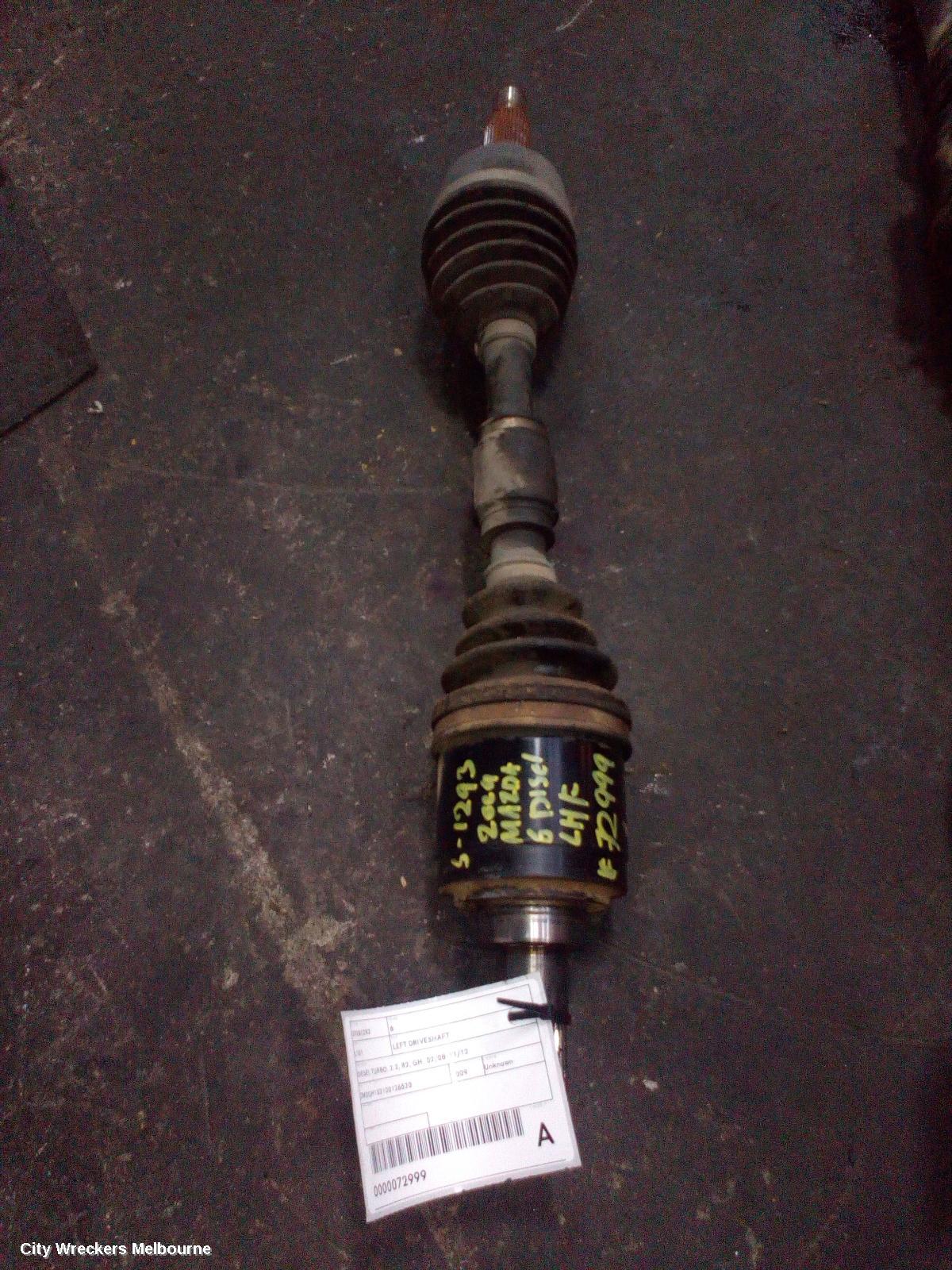 MAZDA 6 LEFT DRIVESHAFT, DIESEL TURBO, 2.2, R2, GH, 02/2008 - 11/2012