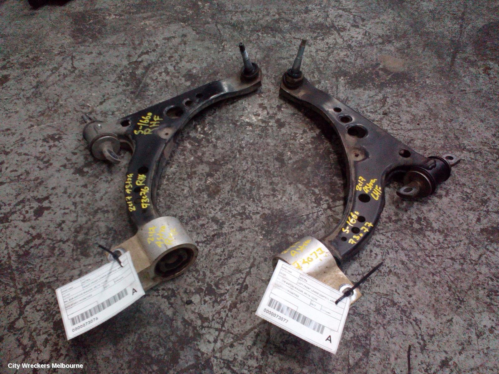 HOLDEN ASTRA LEFT FRONT LOWER CONTROL ARM, BK, 5DR HATCH/WAGON, 09/2016 - 12/2020