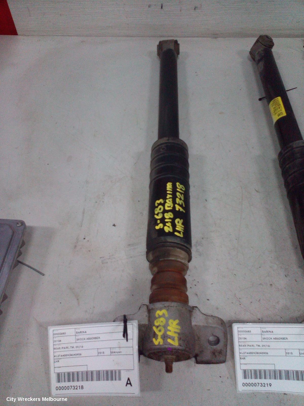 HOLDEN BARINA SHOCK ABSORBER, REAR (PAIR), TM, 09/2016 ONWARDS