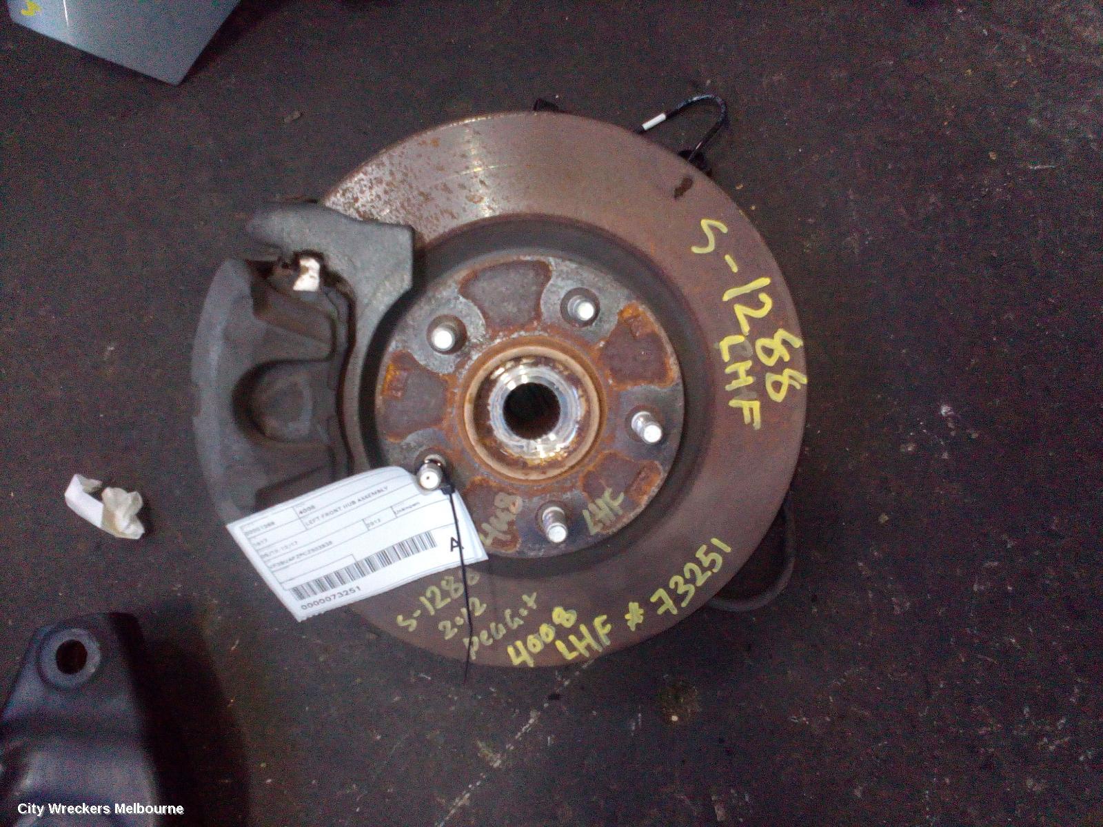 PEUGEOT 4008 LEFT FRONT HUB ASSEMBLY, 05/2012 - 12/2017