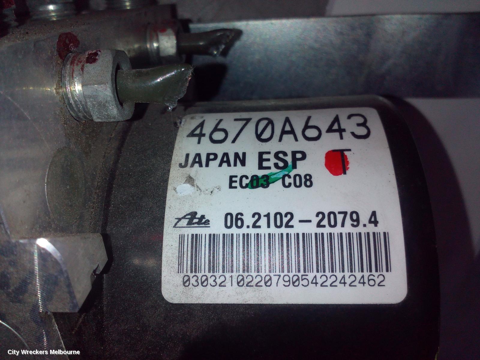PEUGEOT 4008 ABS PUMP/MODULATOR, 05/2012 - 12/2017