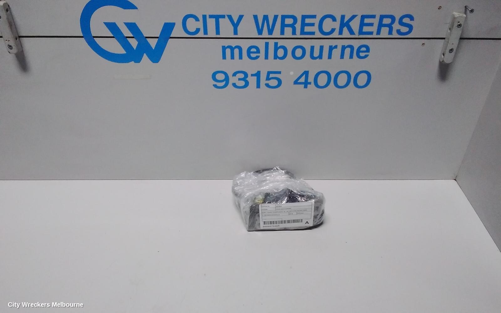 HOLDEN ASTRA DOOR/BOOT/GATE LOCK, RIGHT FRONT DOOR LOCK, BL, W/ KEYLESS ENTRY TYPE, SEDAN, 05/2017 - 12/2020