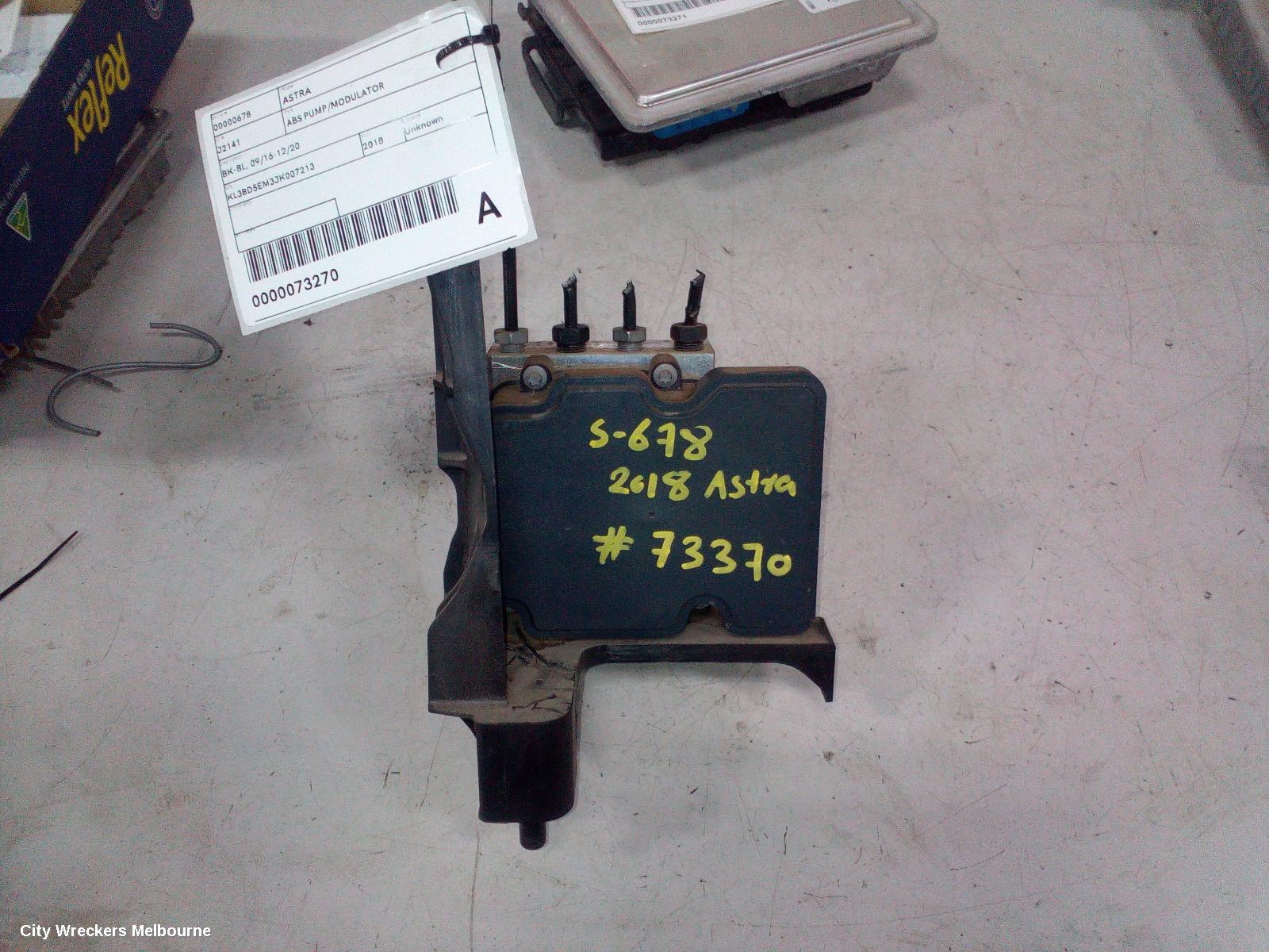 HOLDEN ASTRA ABS PUMP/MODULATOR, BK-BL, 09/2016 - 12/2020