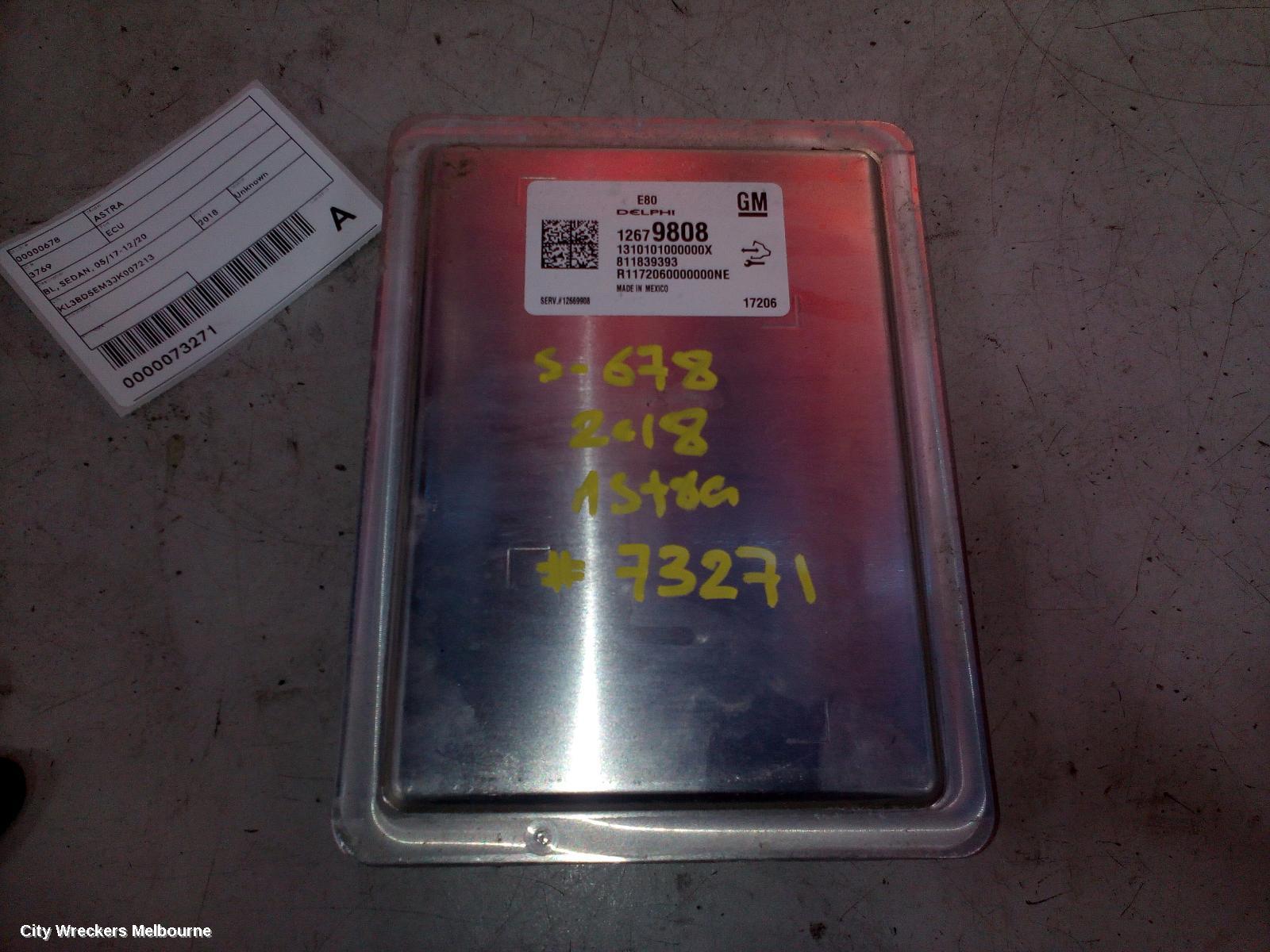 HOLDEN ASTRA ECU, BL, SEDAN, 05/2017 - 12/2020