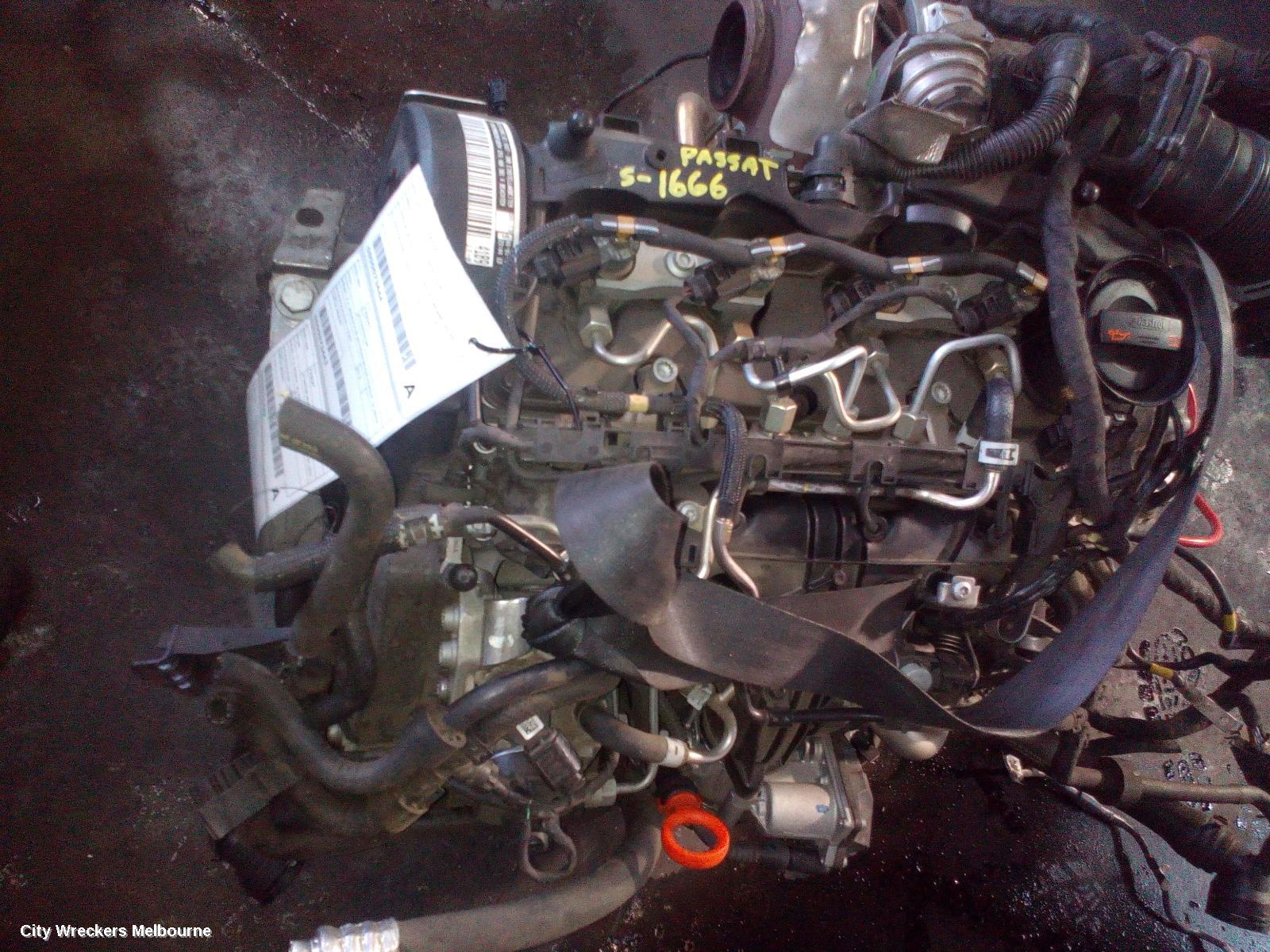 VOLKSWAGEN PASSAT ENGINE, DIESEL, 2.0, TURBO, 3C/MK6 B7, CFGC CODE, 12/2012 - 05/2015