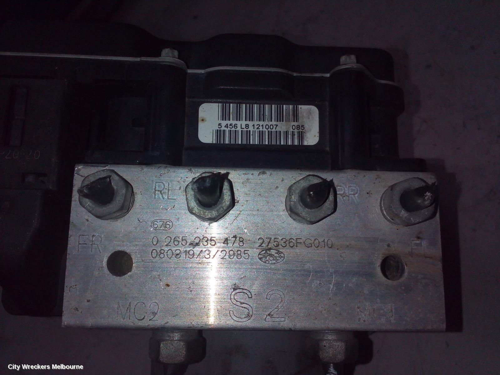 SUBARU IMPREZA ABS PUMP/MODULATOR, G3, P/N FG010, VDC TYPE, 04/2007 - 11/2011