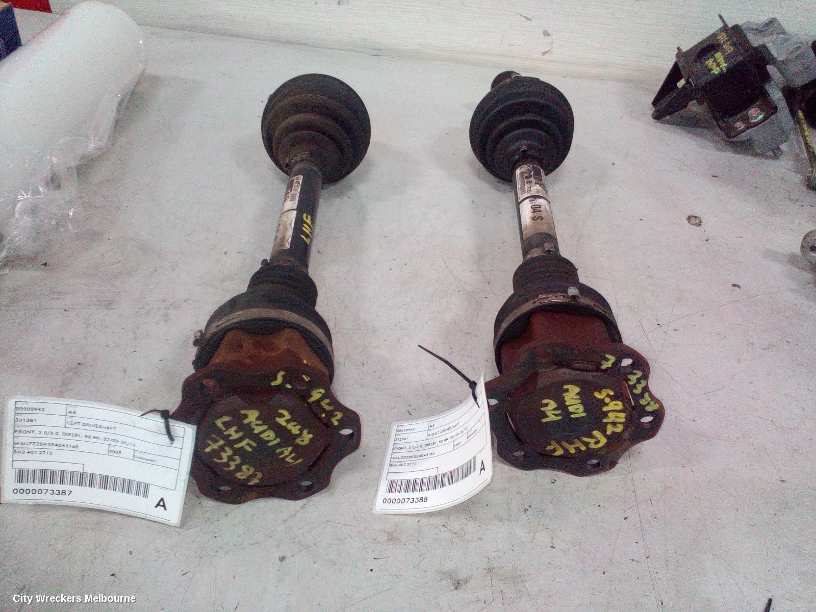 AUDI A4 RIGHT DRIVESHAFT, FRONT, 2.0/3.0, DIESEL, B8 8K, 02/2008 - 06/2012