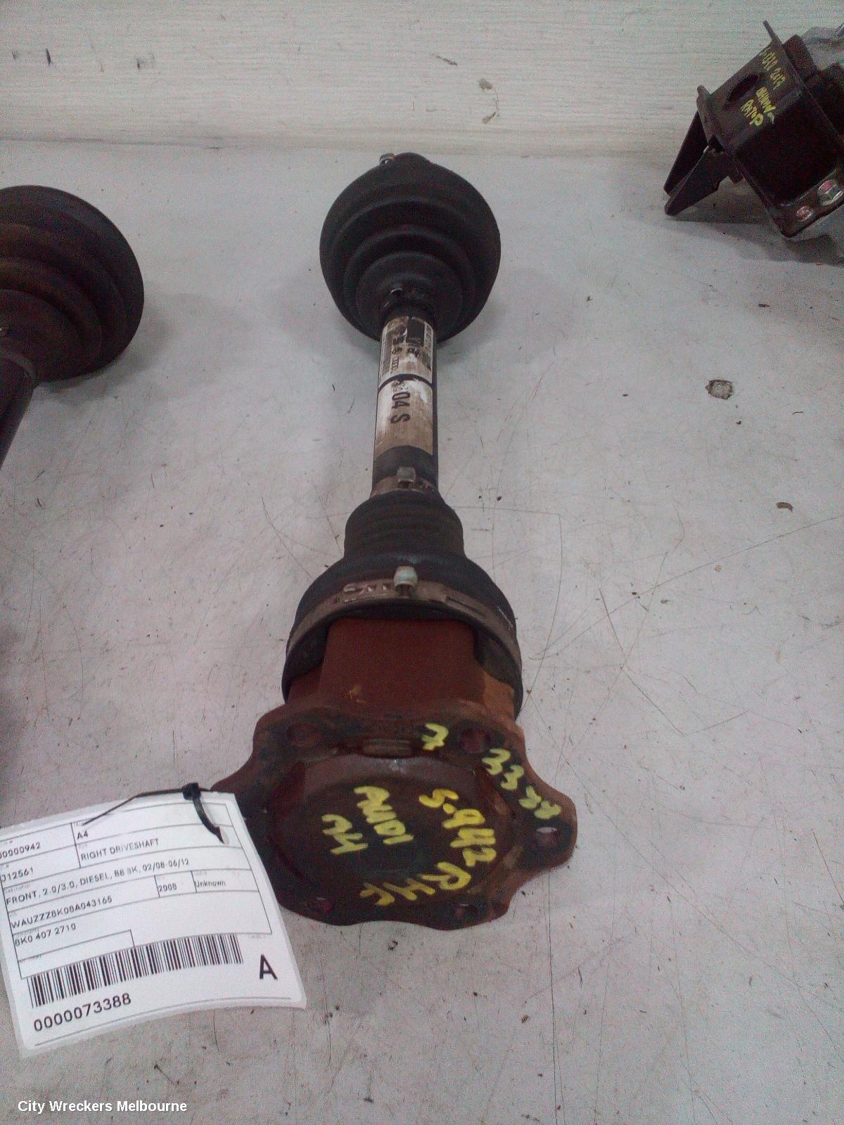 AUDI A4 RIGHT DRIVESHAFT, FRONT, 2.0/3.0, DIESEL, B8 8K, 02/2008 - 06/2012