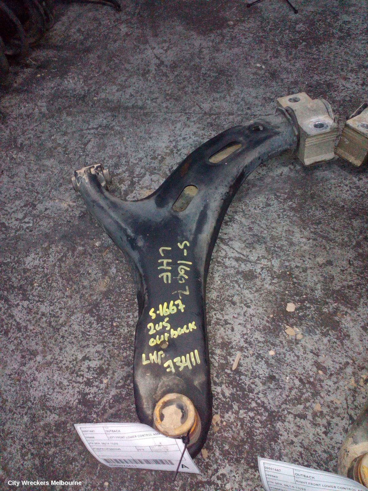 SUBARU OUTBACK LEFT FRONT LOWER CONTROL ARM, 6TH GEN, 08/2014 - 12/2020