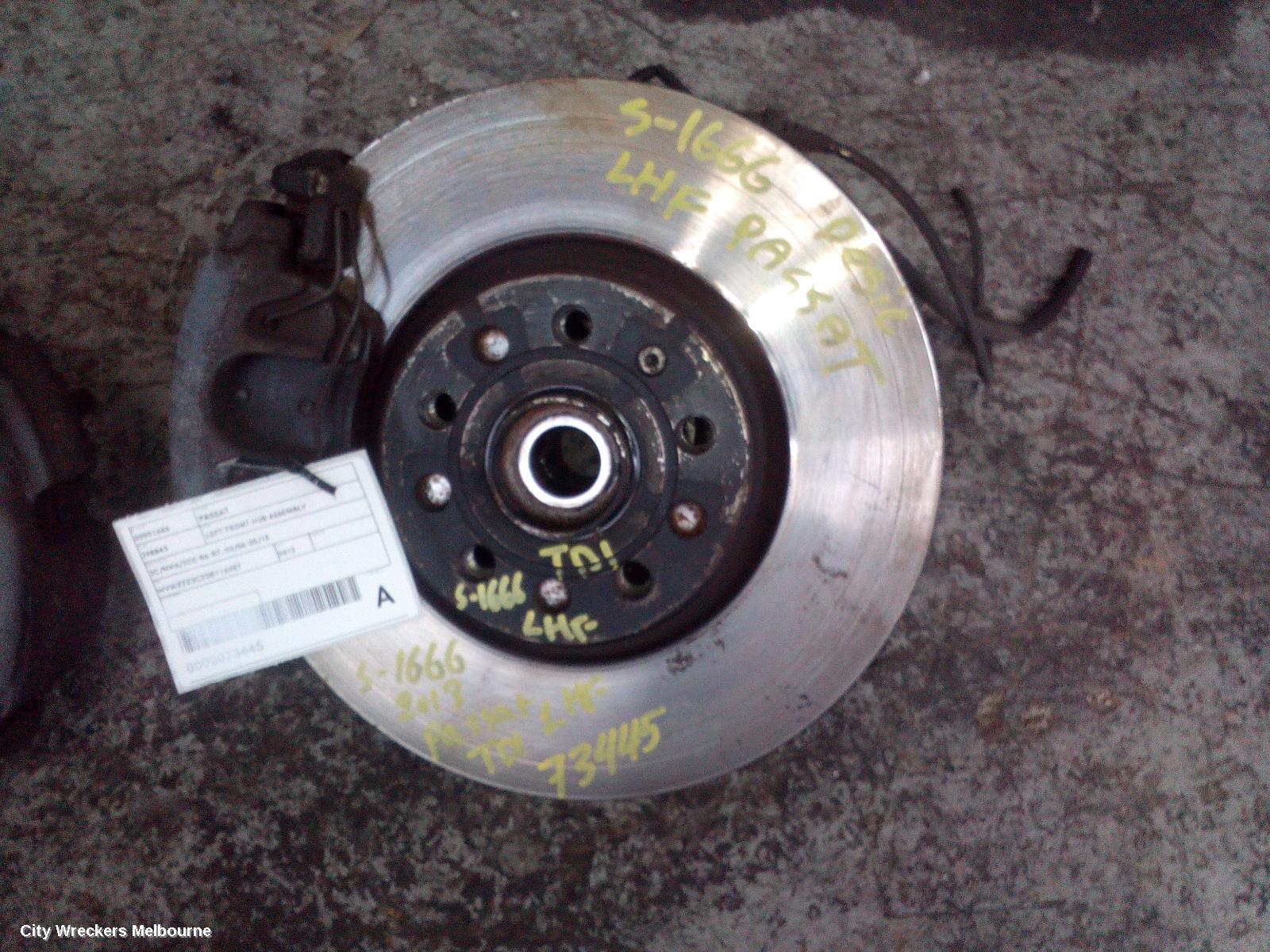 VOLKSWAGEN PASSAT LEFT FRONT HUB ASSEMBLY, 3C/3CC, MK6, B6-B7, 03/2006 - 05/2015
