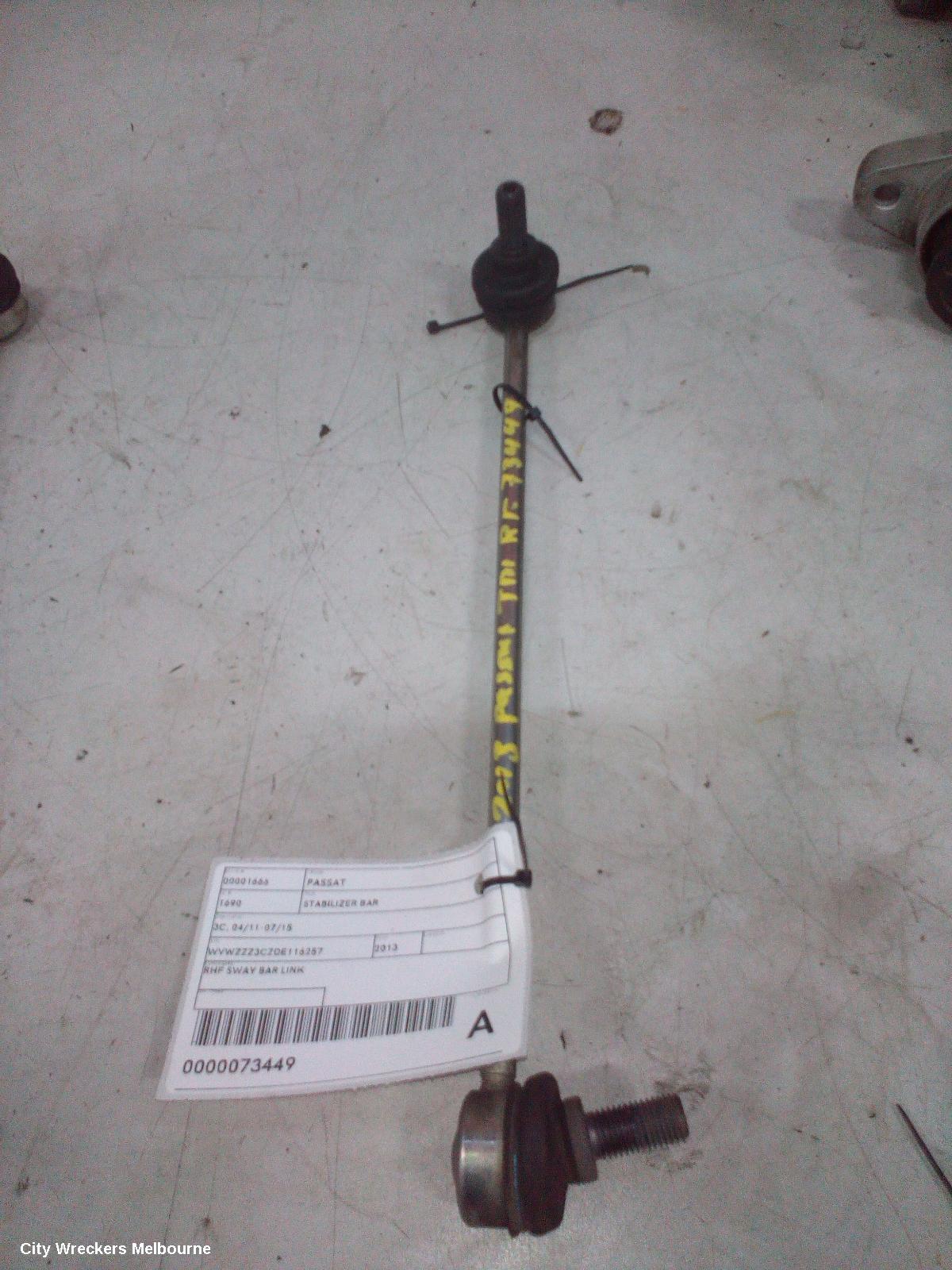 VOLKSWAGEN PASSAT STABILISER BAR, 3C, 04/2011 - 07/2015