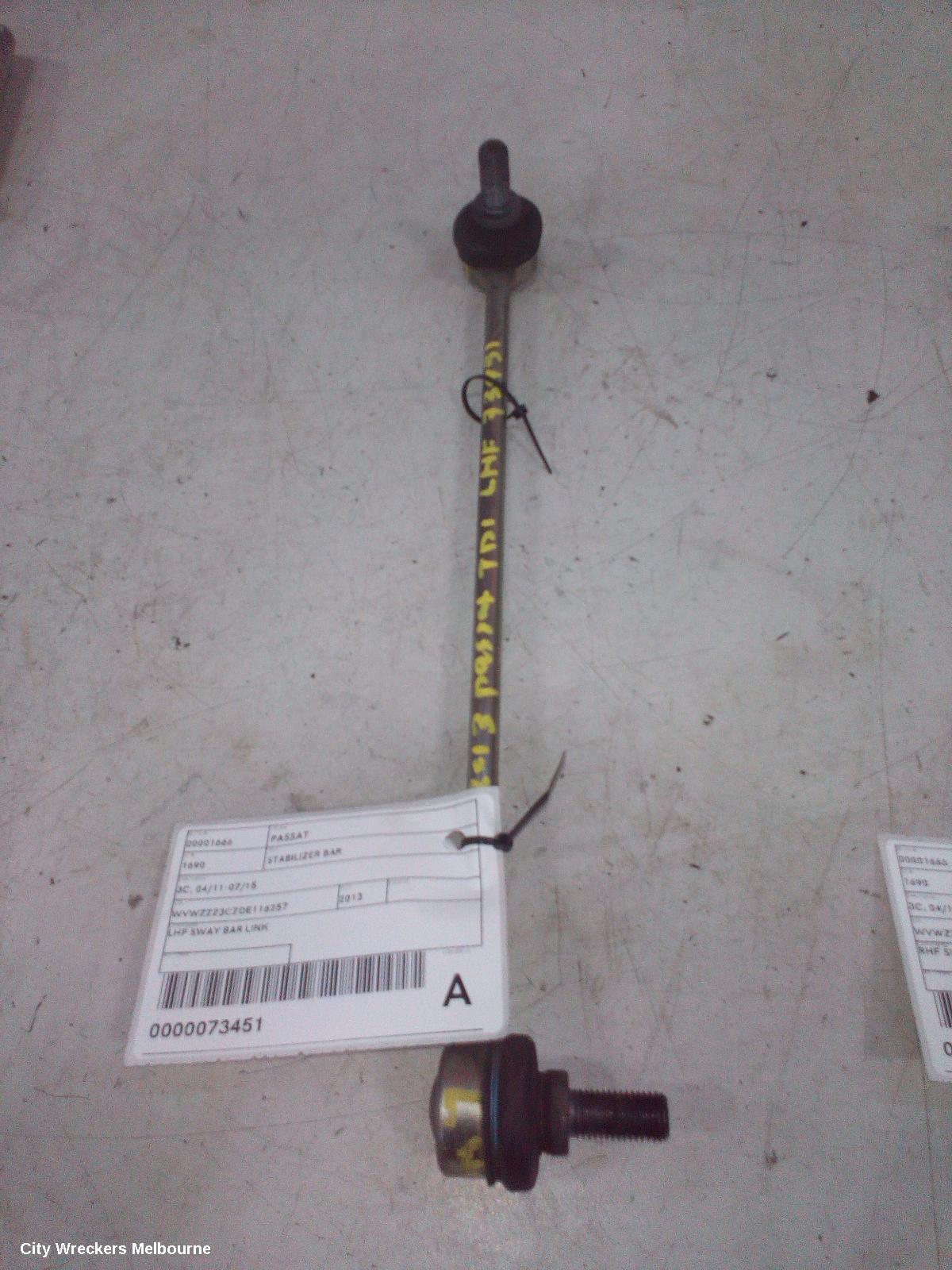 VOLKSWAGEN PASSAT STABILISER BAR, 3C, 04/2011 - 07/2015