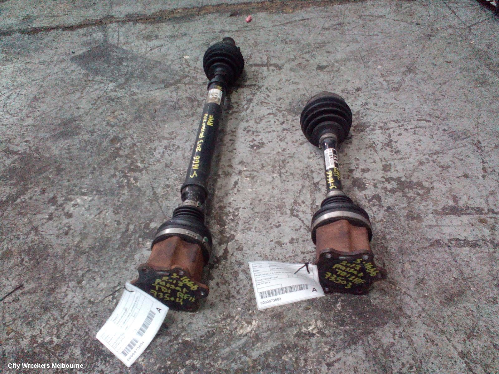 VOLKSWAGEN PASSAT LEFT DRIVESHAFT, FRONT, DIESEL, 2.0, 130KW, 3C/MK6 B7, 12/2012 - 05/2015