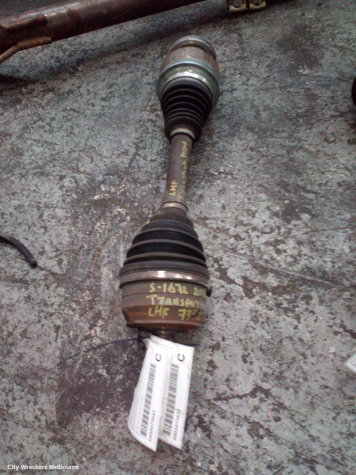 VOLKSWAGEN TRANSPORTER LEFT DRIVESHAFT, FRONT, DIESEL, 2.0, TURBO, T5, 03/2010 - 06/2015