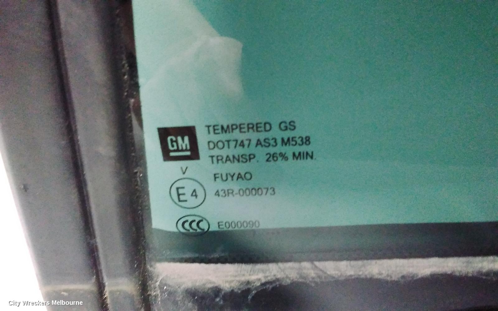 HOLDEN COMMODORE LEFT REAR 1/4 DOOR GLASS, ZB, WAGON, 10/2017 - 12/2020