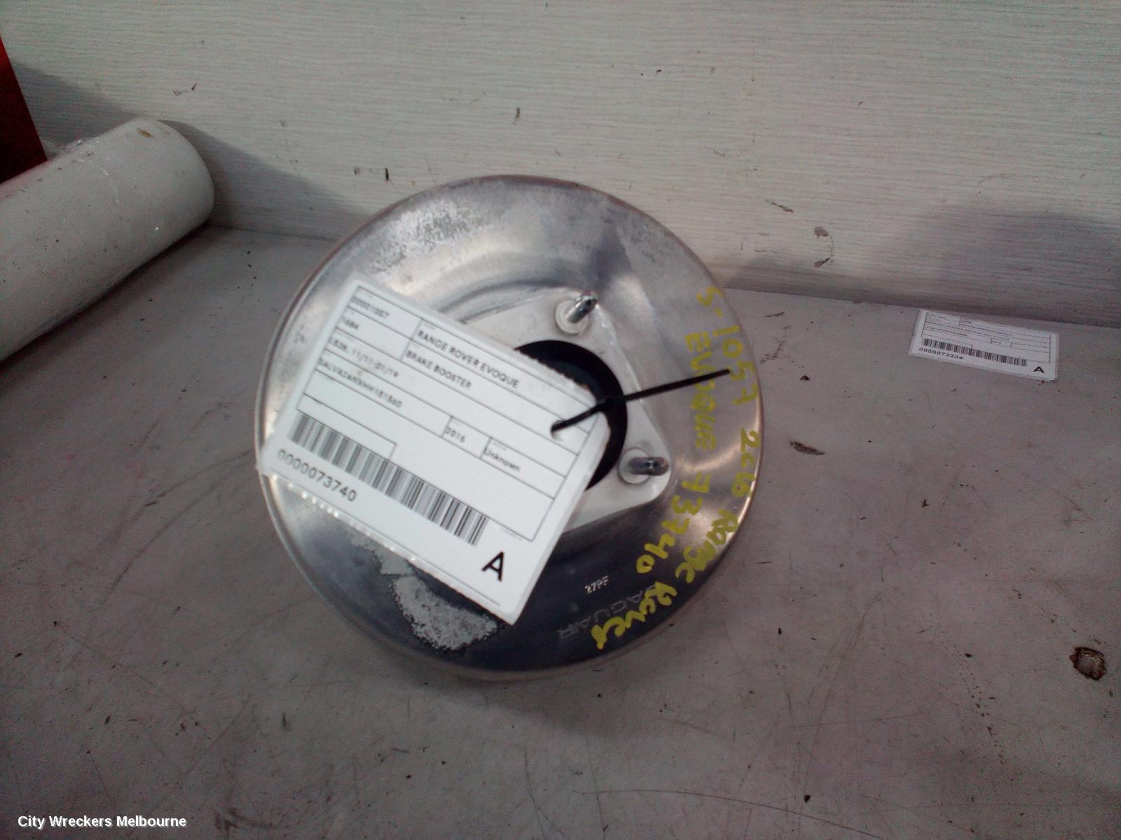 LAND ROVER RANGEROVER EVOQUE BRAKE BOOSTER, L538, 11/2011 - 01/2019