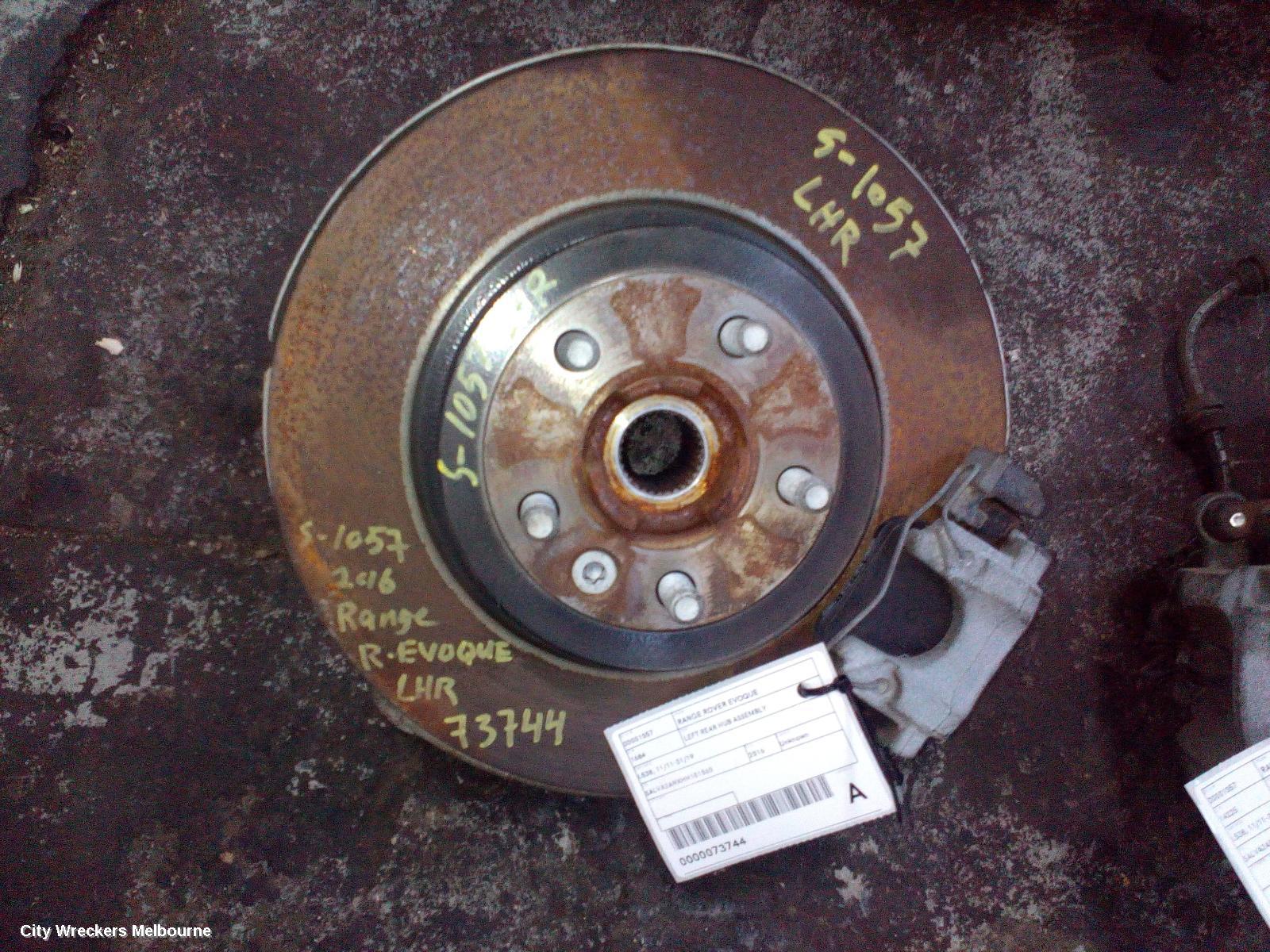 LAND ROVER RANGEROVER EVOQUE LEFT REAR HUB ASSEMBLY, L538, 11/2011 - 01/2019