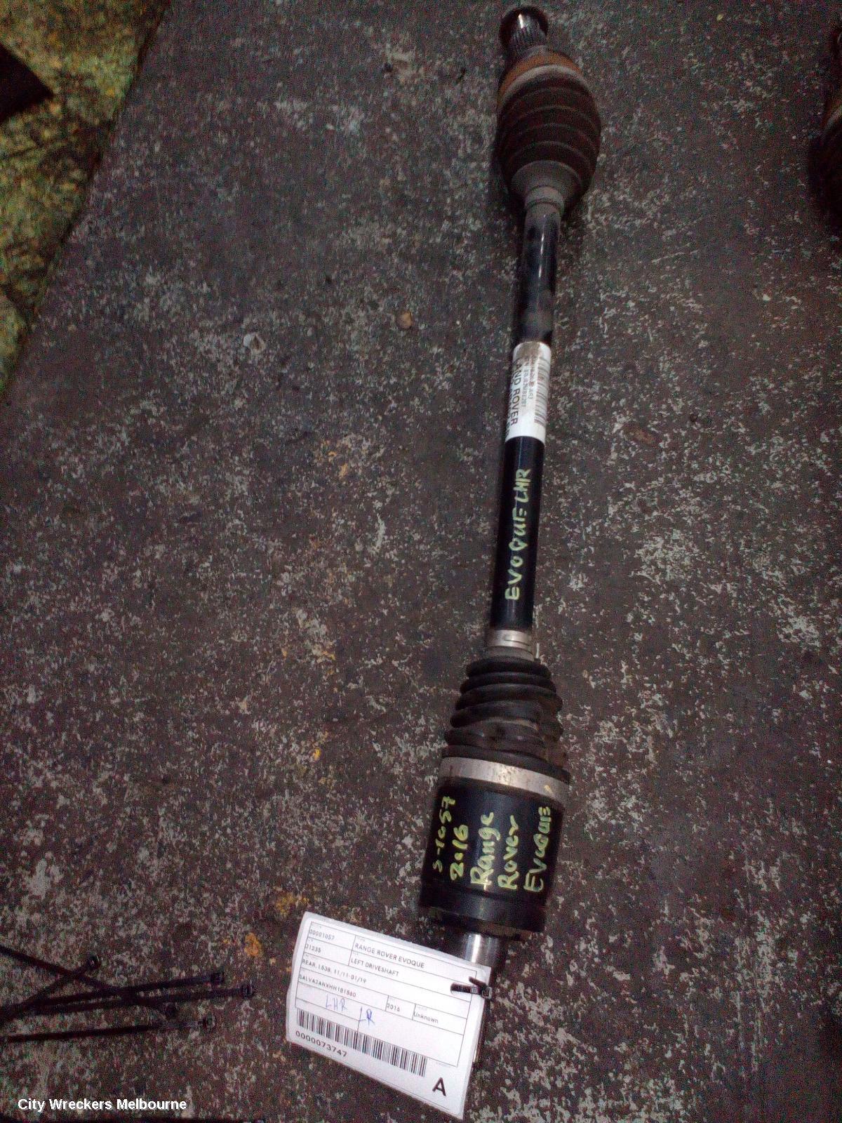 LAND ROVER RANGEROVER EVOQUE LEFT DRIVESHAFT, REAR, EFFICIENT DRIVELINE, L538, 11/2011 - 01/2019