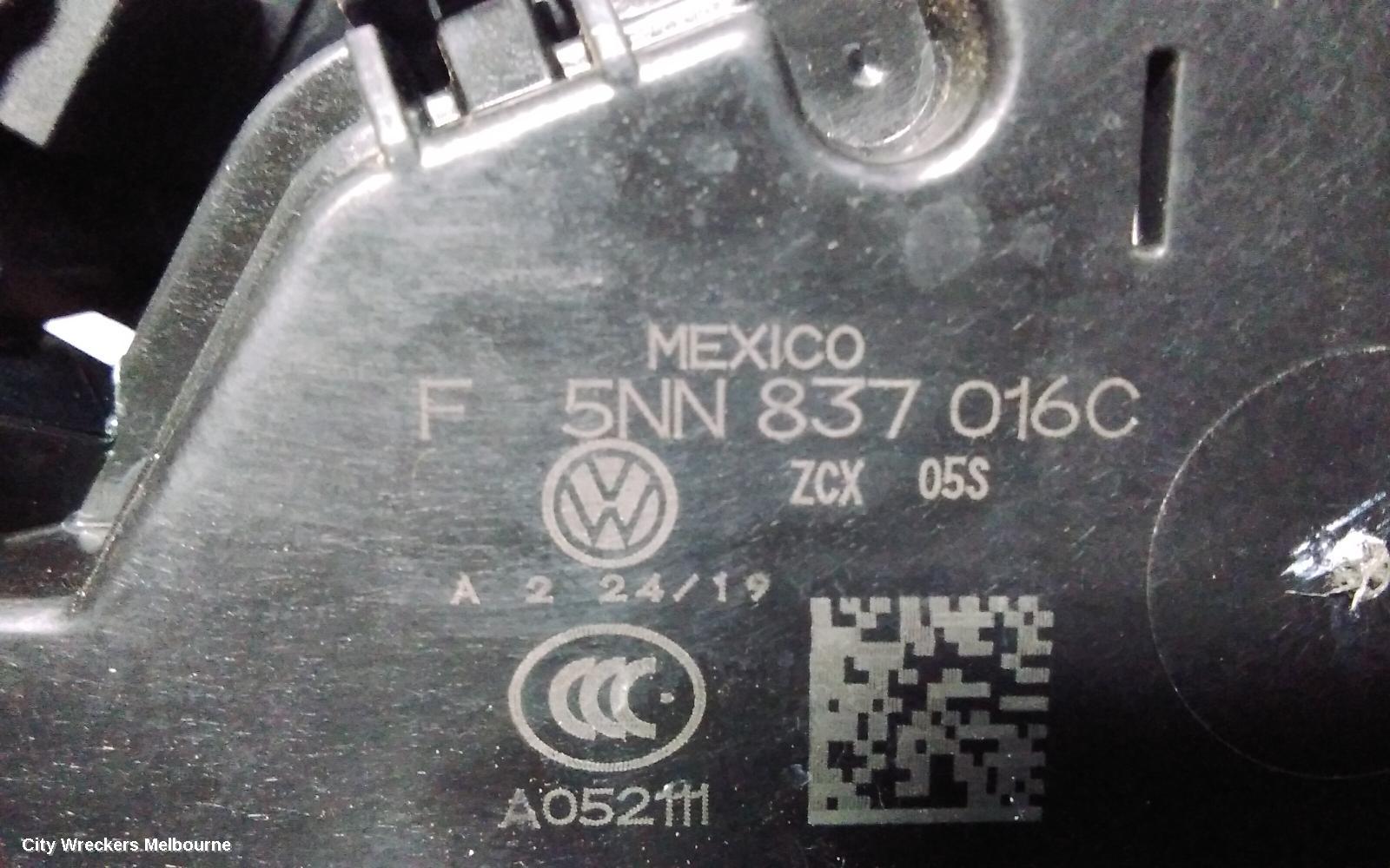 VOLKSWAGEN TIGUAN DOOR/BOOT/GATE LOCK, RIGHT FRONT DOOR LOCK, 5NA, ALLSPACE, P/N 5NN837016C, 10/2018 ONWARDS