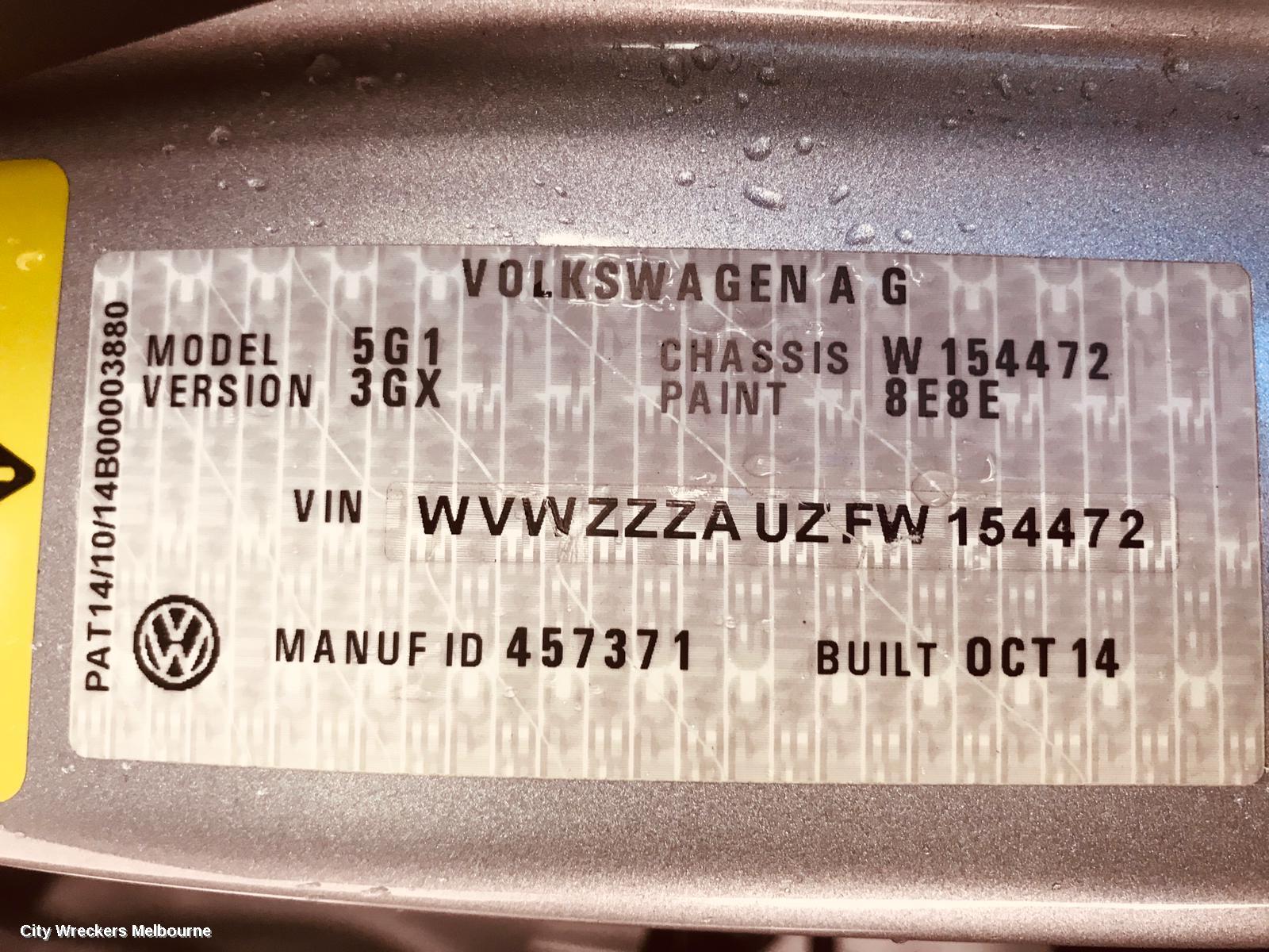 VOLKSWAGEN GOLF RIGHT DRIVESHAFT, FRONT, MANUAL T/M, PETROL, 1.4, GEN 7, 03/2013 - 03/2017