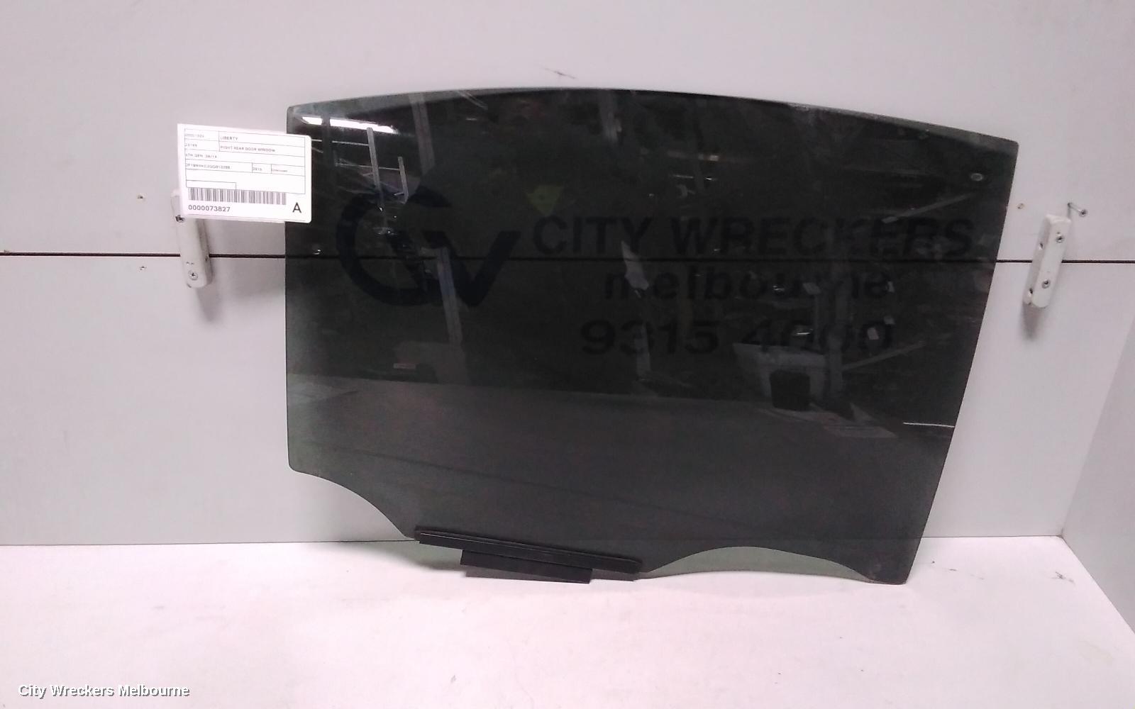 SUBARU LIBERTY RIGHT REAR DOOR WINDOW, 6TH GEN, 08/2014 ONWARDS