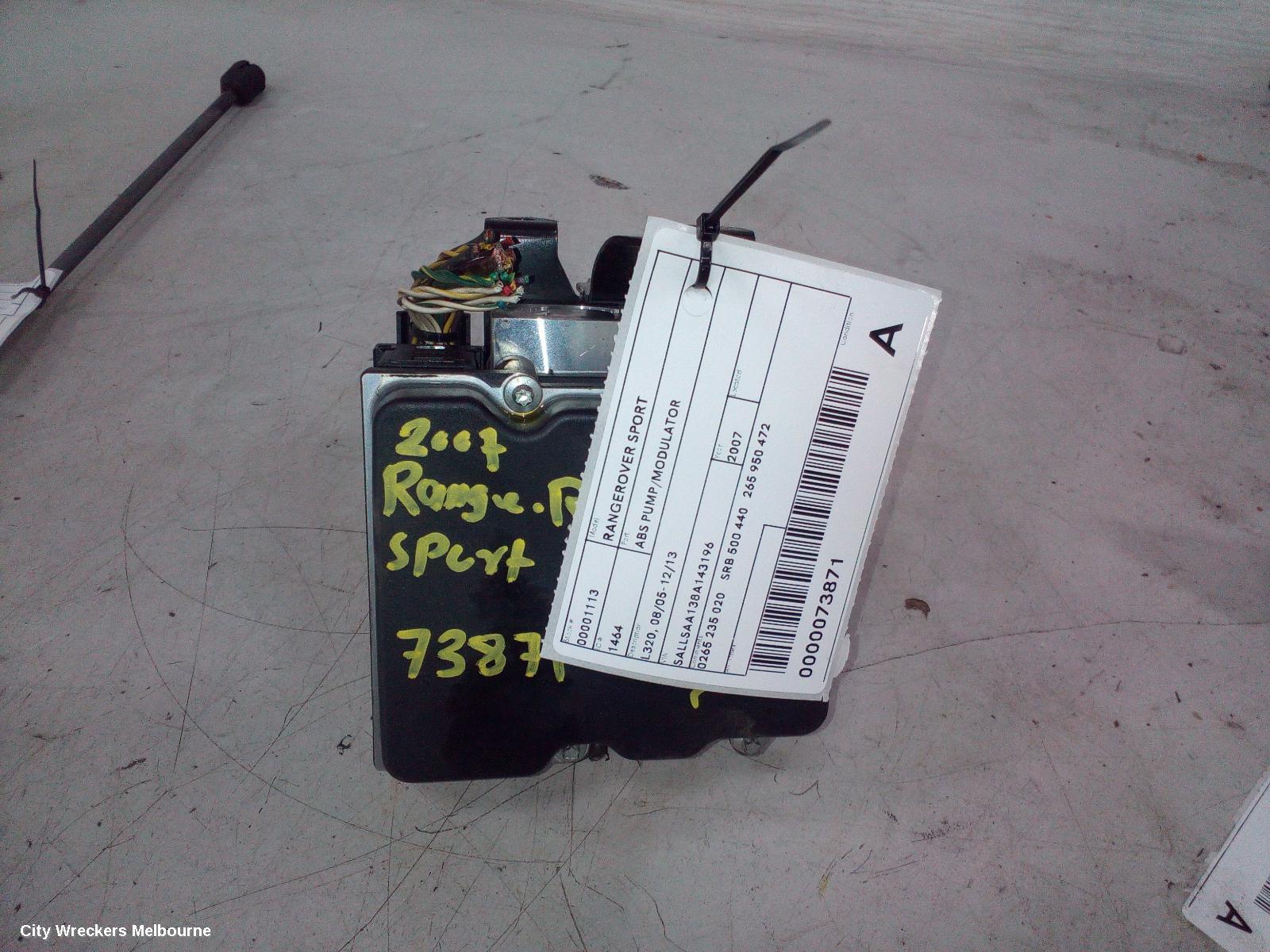 LAND ROVER RANGEROVER SPORT ABS PUMP/MODULATOR, L320, 08/2005 - 12/2013