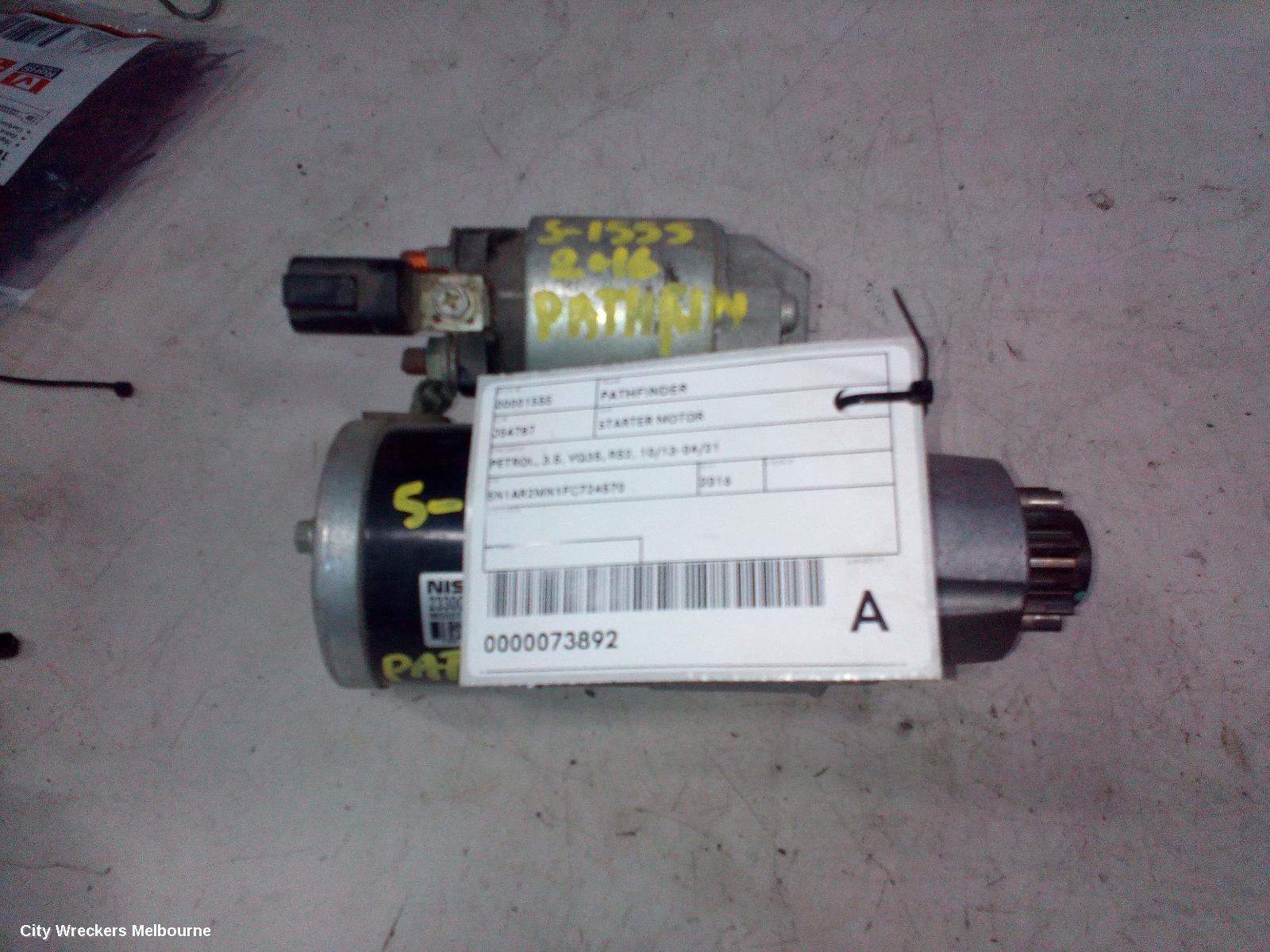 NISSAN PATHFINDER STARTER, PETROL, 3.5, VQ35, R52, 10/2013 - 04/2021