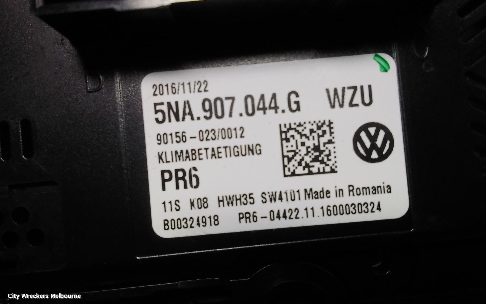 VOLKSWAGEN TIGUAN HEATER/AC CONTROLS, 5NA, FRONT, THREE ZONE CLIMATE CONTROL, W/ SEAT HEATING TYPE, 06/2016 - 05/2021