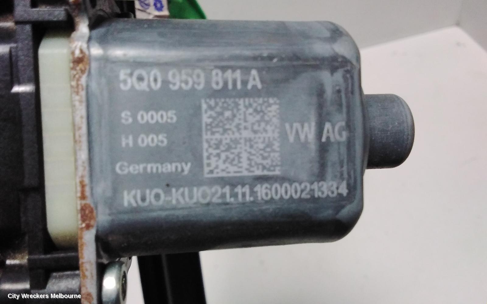 VOLKSWAGEN TIGUAN LEFT REAR WND REG/MOTOR, DOOR REG ASSY (REG AND MOTOR), 5NA, 06/2016 ONWARDS