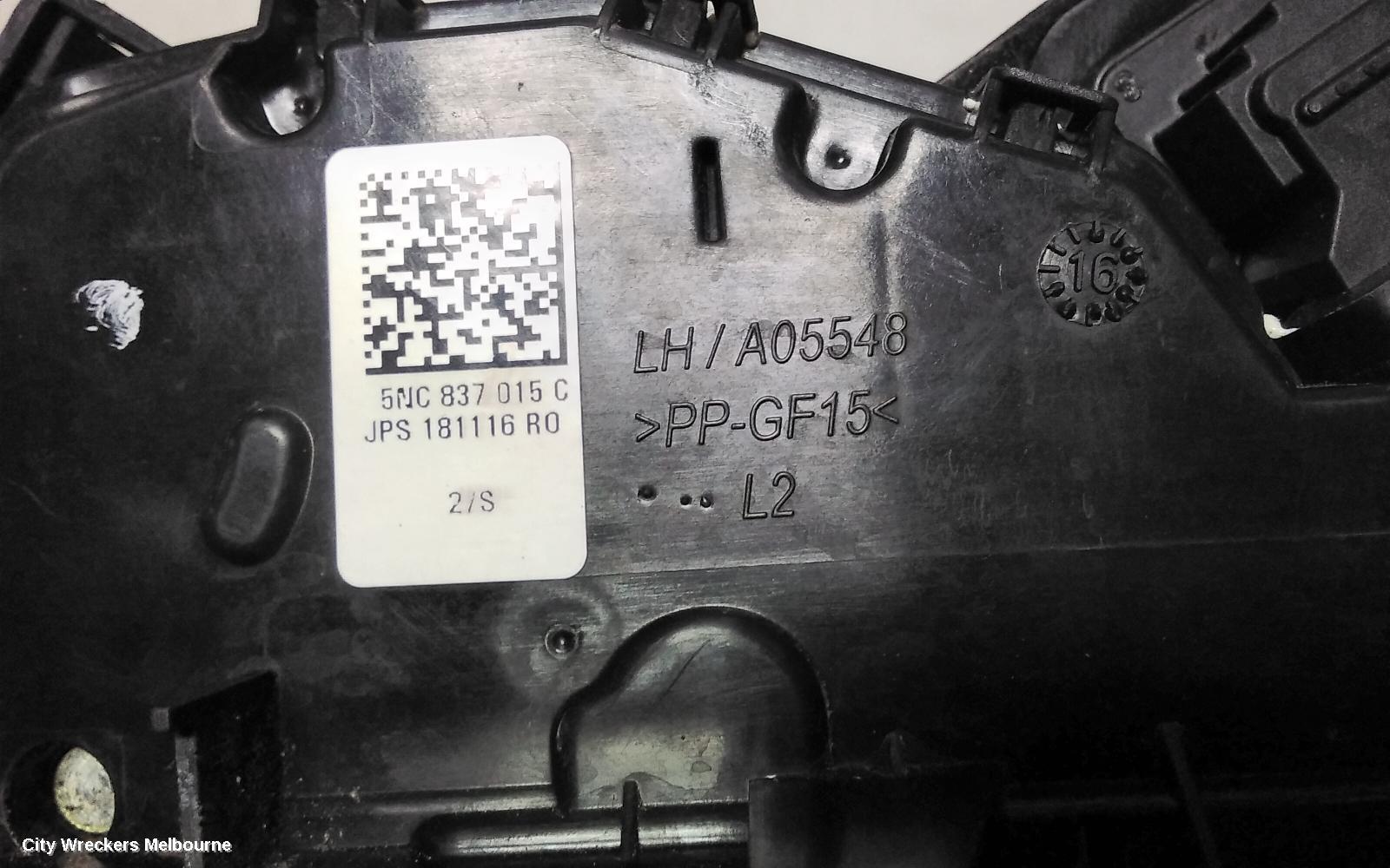 VOLKSWAGEN TIGUAN DOOR/BOOT/GATE LOCK, LEFT FRONT DOOR LOCK, 5NA, 06/2016 ONWARDS