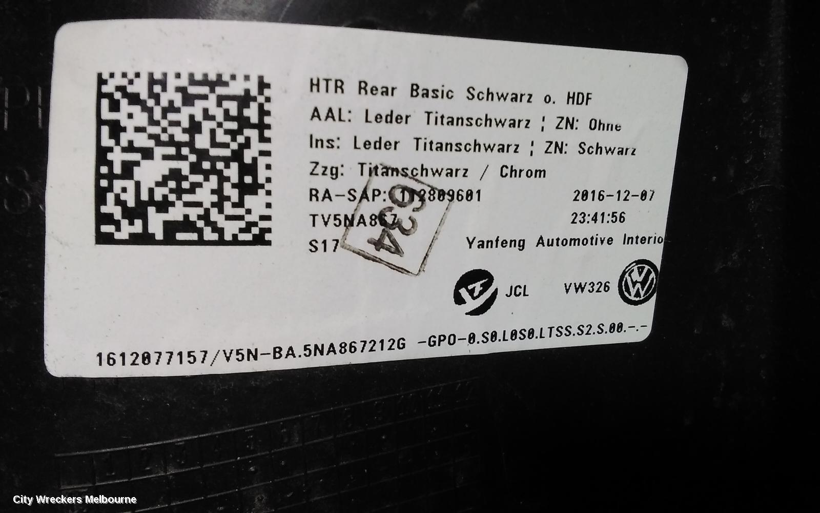 VOLKSWAGEN TIGUAN DOOR TRIM, RH REAR, 5NA, 06/2016 ONWARDS