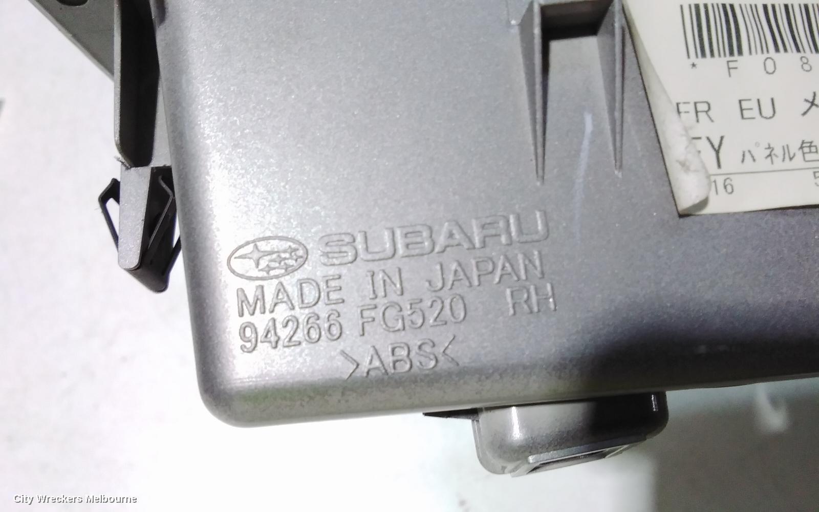 SUBARU FORESTER PWR DR WIND SWITCH, RH FRONT (MASTER SWITCH), F08, 02/2008 - 12/2011