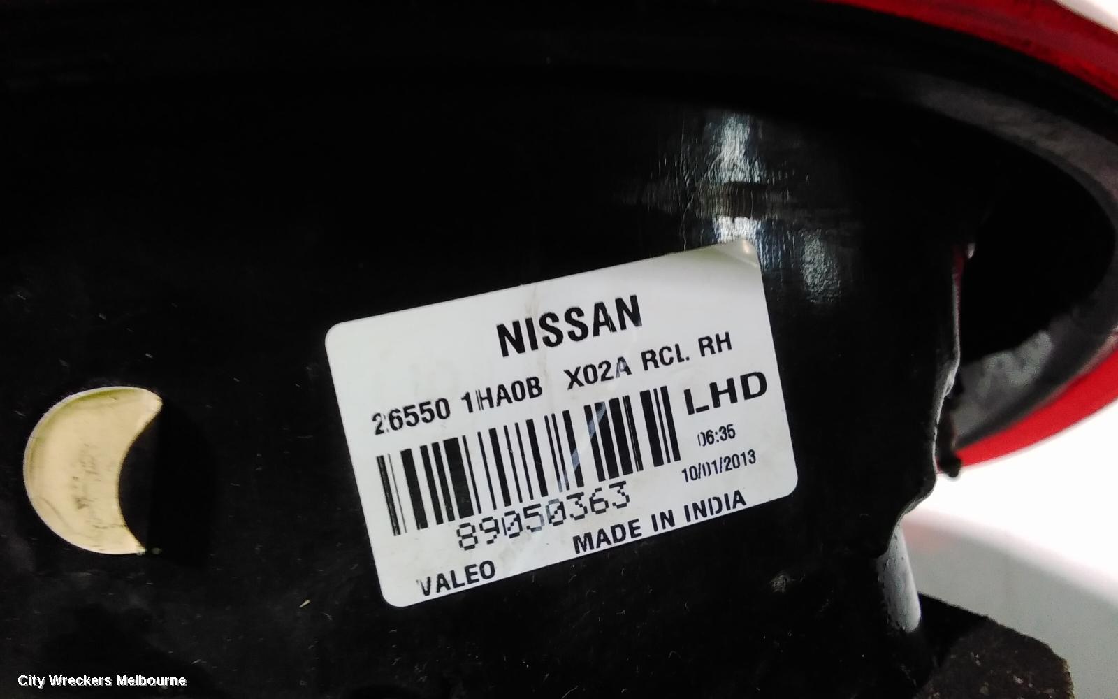 NISSAN MICRA RIGHT TAILLIGHT, K13, 12/2012 - 03/2015