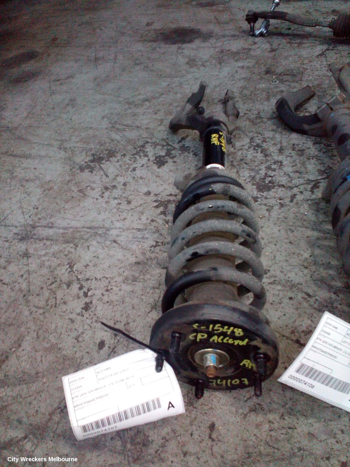 HONDA ACCORD RIGHT FRONT STRUT, 8TH GEN (VIN MRHCP), 3.5, 02/2008 - 04/2013