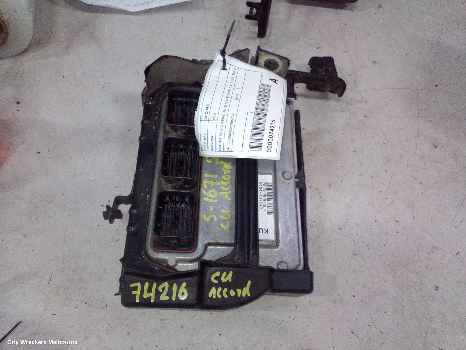 HONDA ACCORD ECU, ENGINE ECU, 2.4 ENG, AUTO T/M, ECU ONLY, 8TH GEN, EURO (VIN JHMCU), 07/2011 - 12/2015
