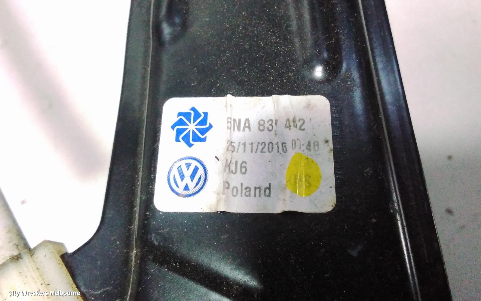 VOLKSWAGEN TIGUAN RIGHT FRONT WINDOW REG/MOTOR, DOOR REG ASSY (REG AND MOTOR), 5NA, 06/2016 ONWARDS