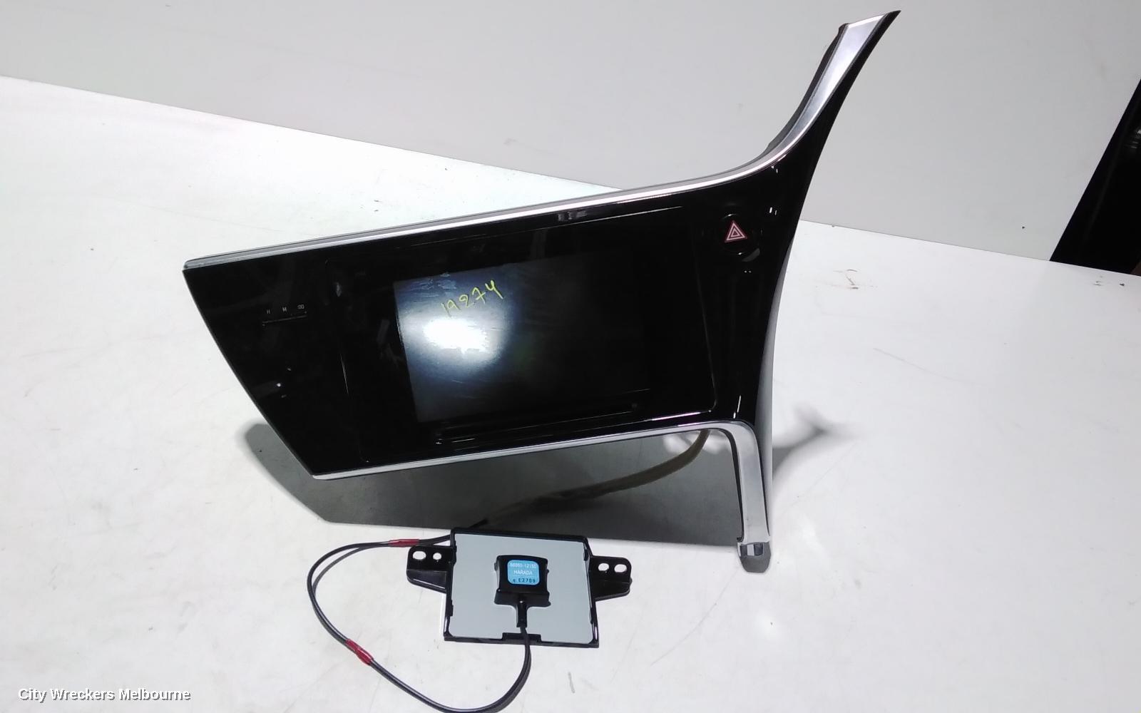 TOYOTA COROLLA RADIO/CD/DVD/SAT/TV, 7IN TOUCHSCREEN (P/N ON FACE 100522), ZRE182R, HATCH, 03/2015 - 06/2018
