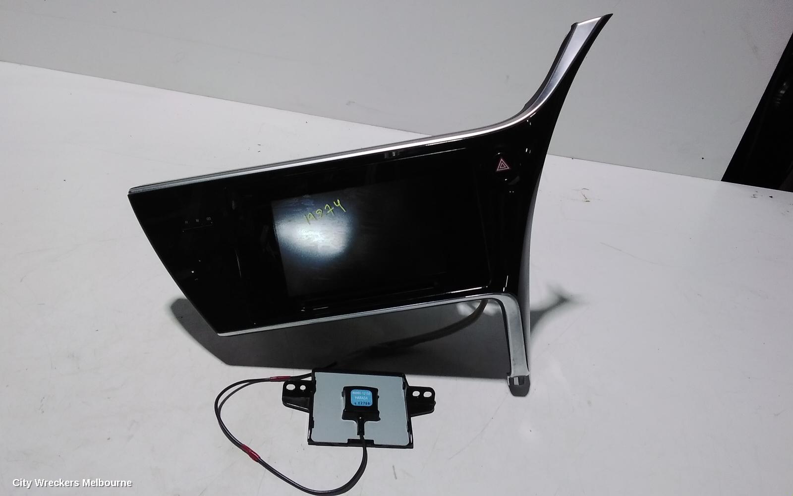 TOYOTA COROLLA RADIO/CD/DVD/SAT/TV, 7IN TOUCHSCREEN (P/N ON FACE 100522), ZRE182R, HATCH, 03/2015 - 06/2018