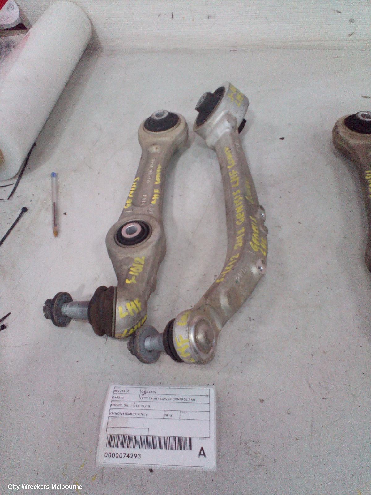HYUNDAI GENESIS LEFT FRONT LOWER CONTROL ARM, FRONT, DH, 11/2014 - 01/2018