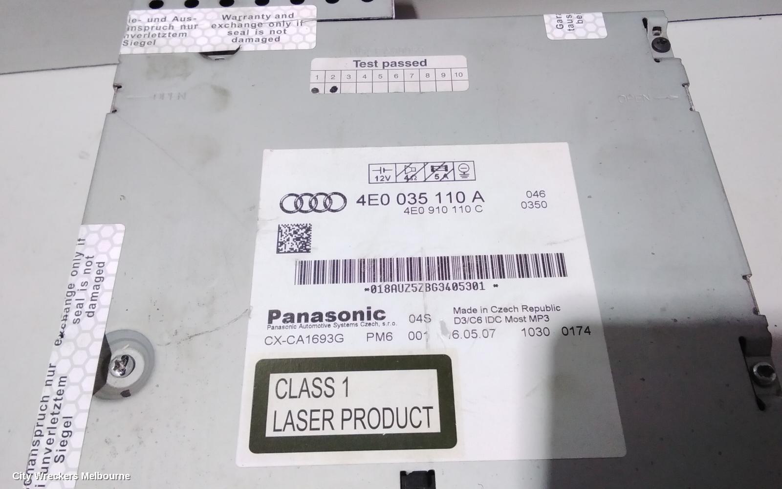 AUDI A6 RADIO/CD/DVD/SAT/TV, DVD NAVI DRIVE UNIT, 4F, 11/2004 - 07/2011