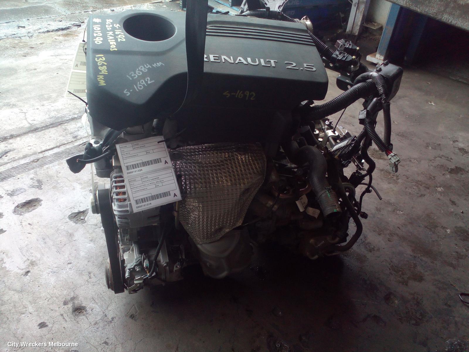 RENAULT KALEOS ENGINE, PETROL, 2.5, XZG, 05/2016 ONWARDS