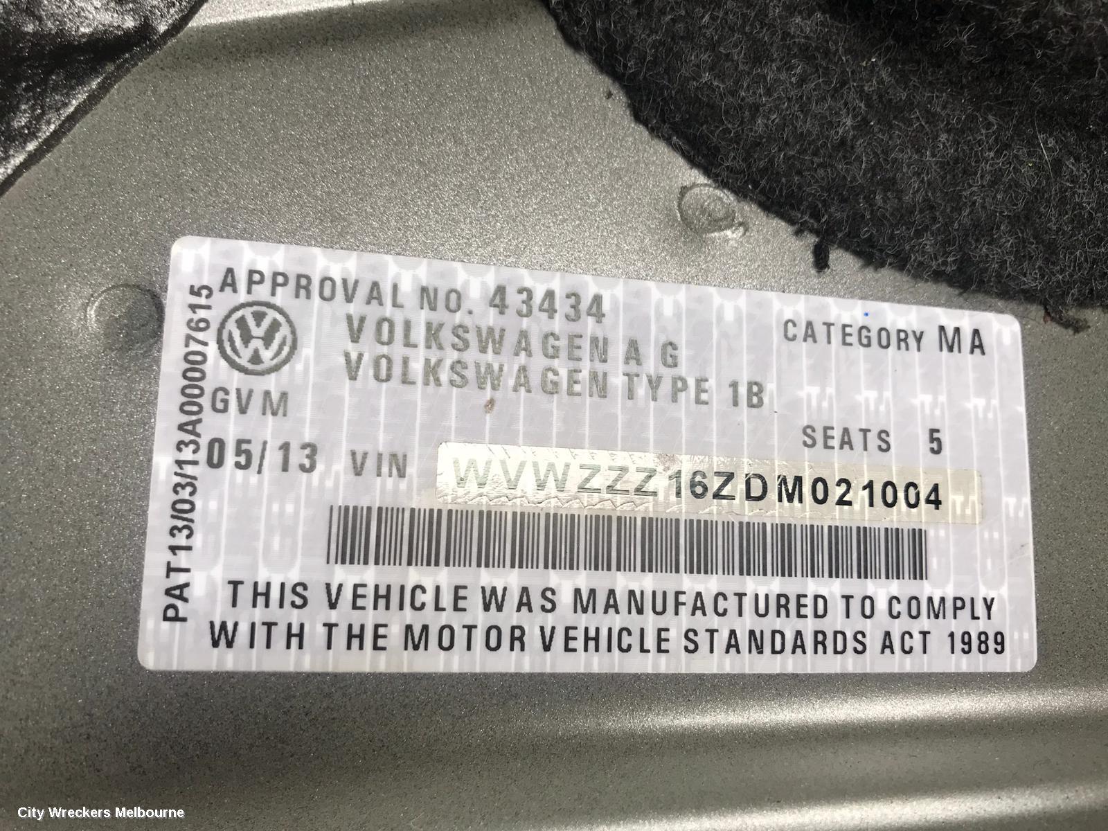 VOLKSWAGEN JETTA SUNVISOR, 1B, RH SIDE, 02/2011 - 12/2017
