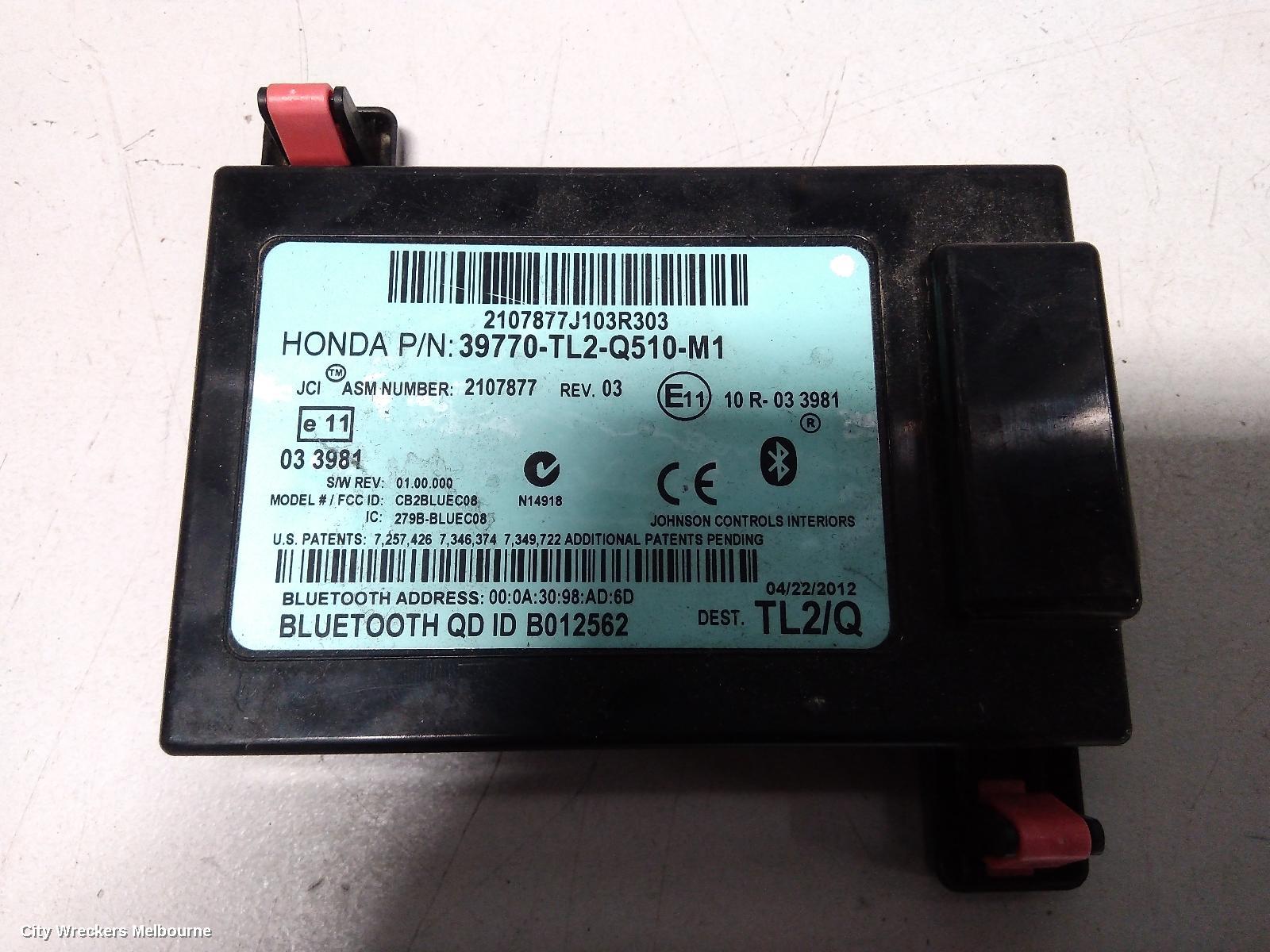 HONDA ACCORD, 8TH GENERATION 02/2008 - 04/2013, HONDA ACCORD EURO - BLUETOOTH MODULE: 74480