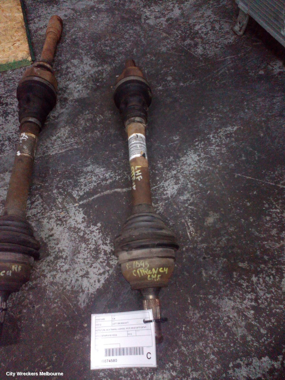 CITROEN C4 LEFT DRIVESHAFT, AUTO T/M, AL4 TRANS, 4 SPEED, RFJF/NFUF/5FTF/5FWF, 03/2005 - 09/2011