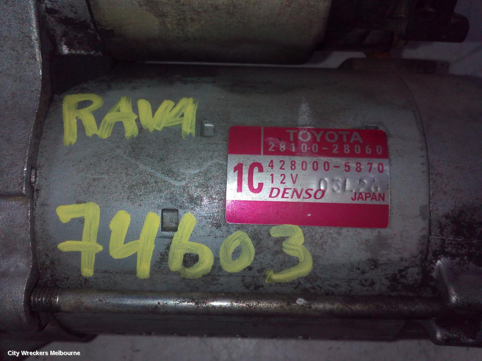 TOYOTA RAV4 STARTER, PETROL, 2.4, 2AZ-FE, ACA33, 08/2008 - 11/2012