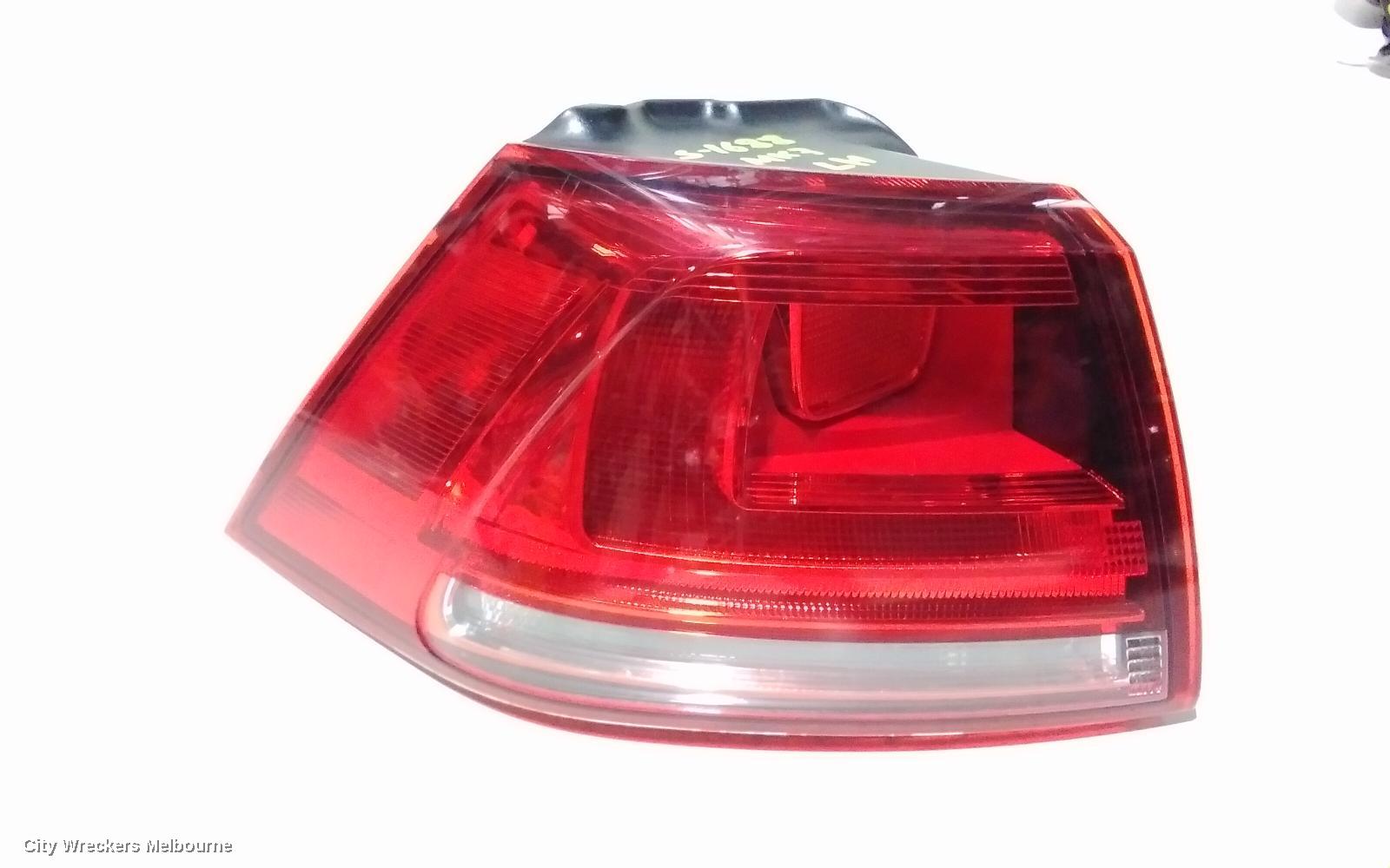 VOLKSWAGEN GOLF LEFT TAILLIGHT, GEN 7, HATCH, STANDARD, NON LED TYPE, 03/2013 - 03/2017