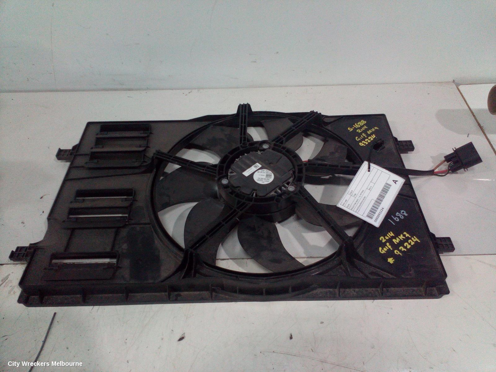 VOLKSWAGEN GOLF FAN, SINGLE FAN ASSY, 1.4, PETROL, CXSA/CHPA/CMBA/CZCA/CZDA/CPTA CODE, 400W (BROSE),  GEN 7, 03/2013 - 08/2020