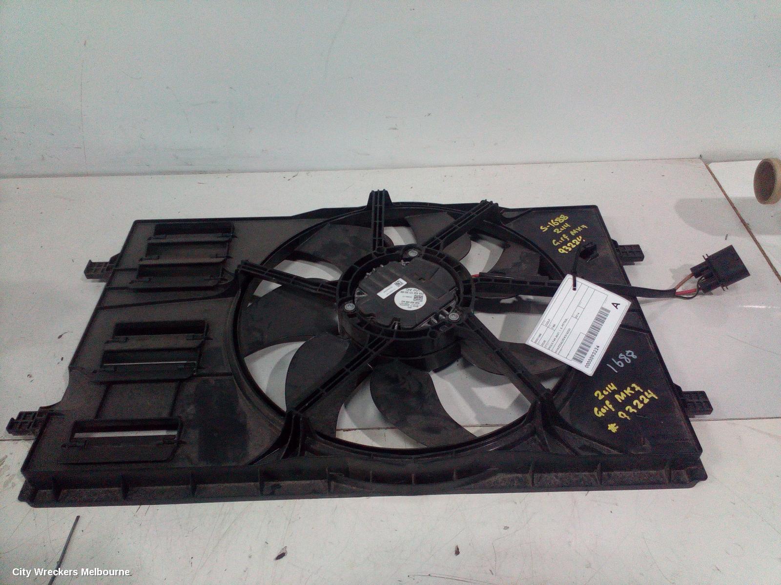 VOLKSWAGEN GOLF FAN, SINGLE FAN ASSY, 1.4, PETROL, CXSA/CHPA/CMBA/CZCA/CZDA/CPTA CODE, 400W (BROSE),  GEN 7, 03/2013 - 08/2020