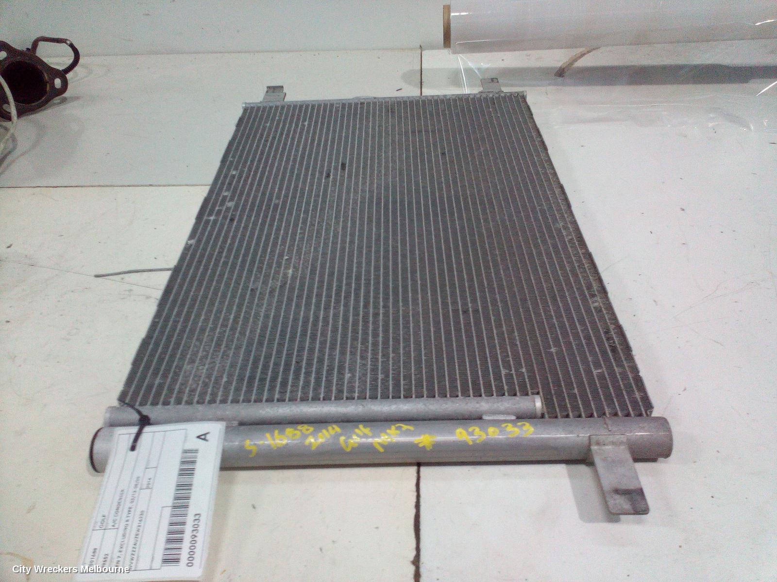 VOLKSWAGEN GOLF A/C CONDENSER, GEN 7, EXCLUDING R TYPE, 03/2013 - 08/2020